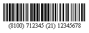 GS1-128 Bar Code example created with Code-128