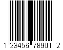 UPC-A Barcode Encoding GTIN-12 "123456789012"