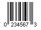 UPC-E Barcode Encoding "02345673"